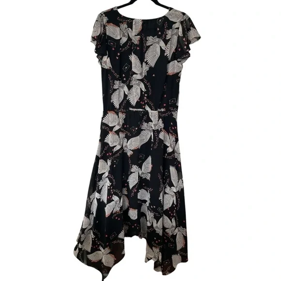 Rebecca Minkoff Harper Love Bird Midi Dress Hearts Floral - Picture 8 of 8